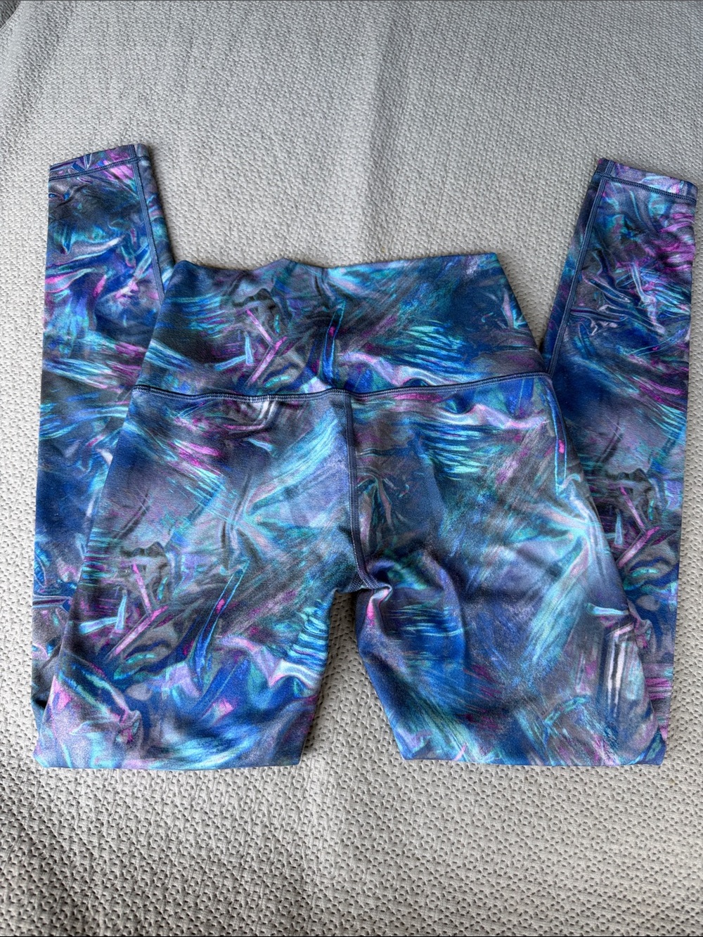 Kids Blue & Purple Printed Active Leggings